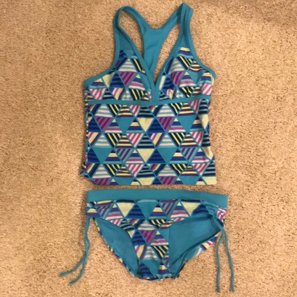 NWT Justice Swimsuit Tankini Pink Girls Swim Wear Suit 2 Pc Size 14 New Swimwear
